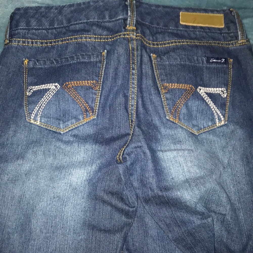 Seven7 bootcut jeans size 30 pale pink & brwn pckt